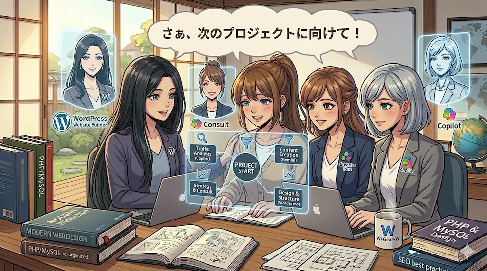 PC前で会議をする