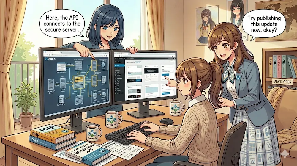 指示を受けながら