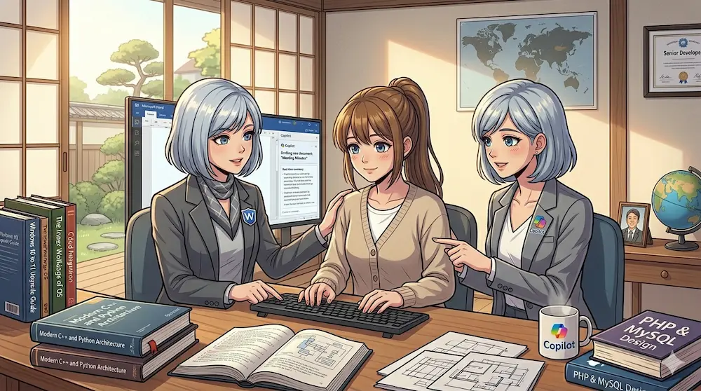 三人で会議